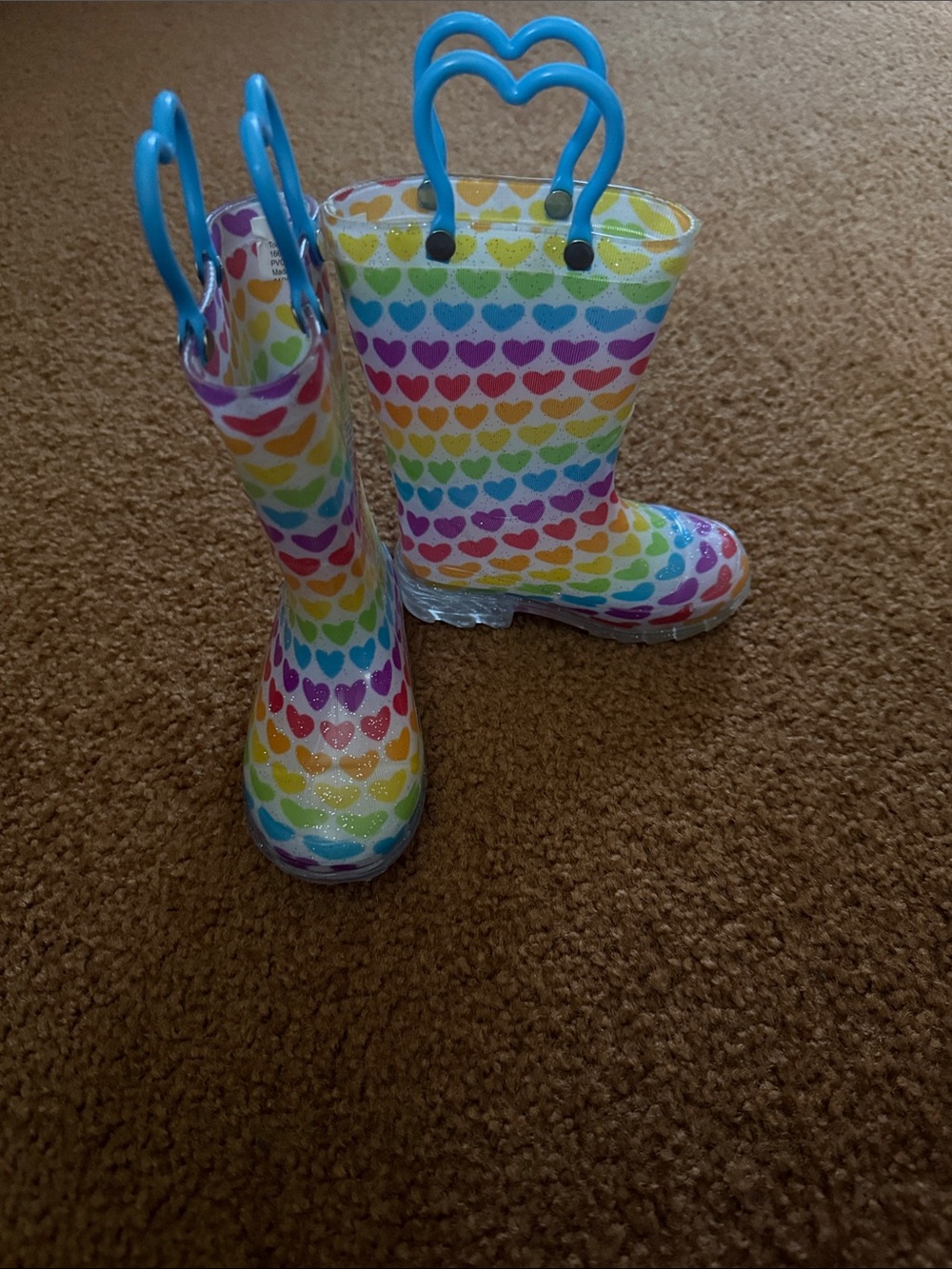 Toddler Magellan glitter heart rainboots size 5